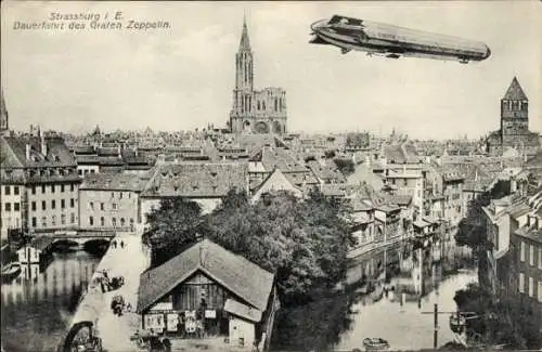 Ak Straßburg Elsass Bas Rhin, Dauerfahrt des Grafen Zeppelin