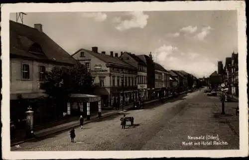 Ak Nowa Sól Neusalz an der Oder Schlesien, Markt, Hotel Reiche