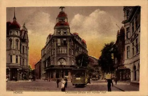 Ak Hörde Dortmund im Ruhrgebiet Westfalen, Chausseestraße, Hörder Hof, Straßenbahn