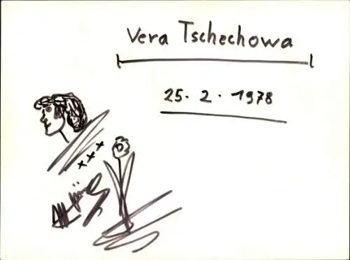 Ak Schauspielerin Vera Tschechowa, Portrait, Autogramm