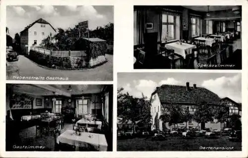 Ak Saalburg in Thüringen, Hebenstreits Gasthaus, Speisezimmer, Gastzimmer