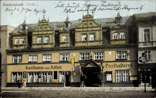 Ak Rudolstadt in Thüringen, Gasthaus zum Adler, Posthalterei