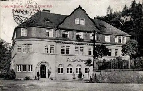 Ak Neumühle an der Elster Greiz Thüringen, Gasthof Neumühle, Sommerfrische