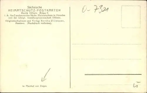 Ak Ziegra Döbeln in Sachsen, Im Pfarrhof