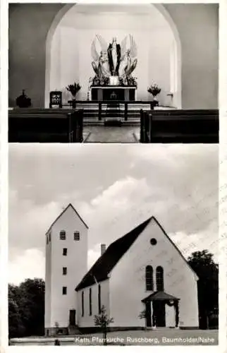 Ak Ruschberg bei Baumholder, Katholische Pfarrkirche, Altar