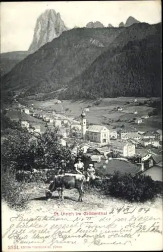 Ak Ortisei Sankt Ulrich in Gröden Südtirol, Gesamtansicht