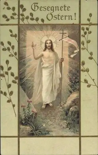 Künstler Präge Ak Fröhliche Ostern, Jesus