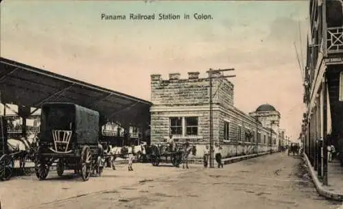 Ak Colon Panama, Bahnhof Panama