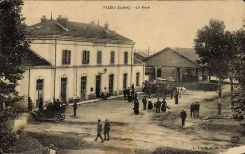 Ak Feurs Loire, Bahnhof