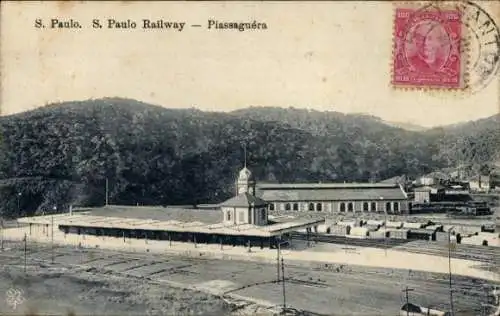 Ak São Paulo Brasilien, Bahnhof, Piassaguera