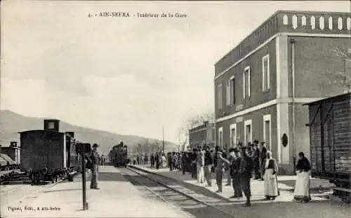 Ak Ain Sefra Algerien, Bahnhof, Gleisansicht