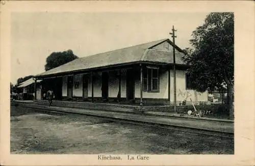 Ak Kinshasa DR Kongo Zaire, Bahnhof