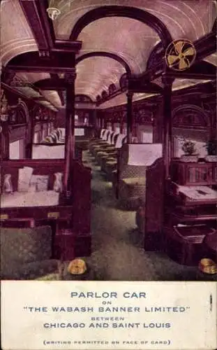 Ak Parlor Car im Wabash Banner Limited, zwischen Chicago und Saint Louis