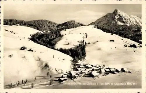 Ak Tannheim in Tirol, Wintersportplatz Zöblen, Winter