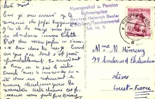 Ak Tannheim in Tirol, Wintersportplatz Zöblen, Winter