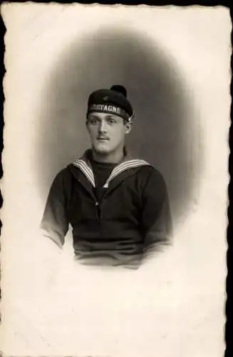 Foto Ak Französischer Soldat in Uniform, Seemann, Portrait, Bretagne