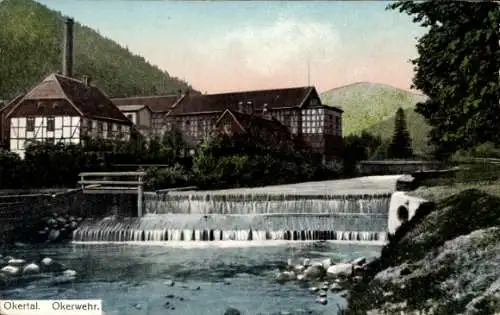 Ak Goslar im Harz, Okerwehr, Okertal