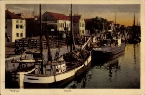 Ak Husum in Nordfriesland, Hafen