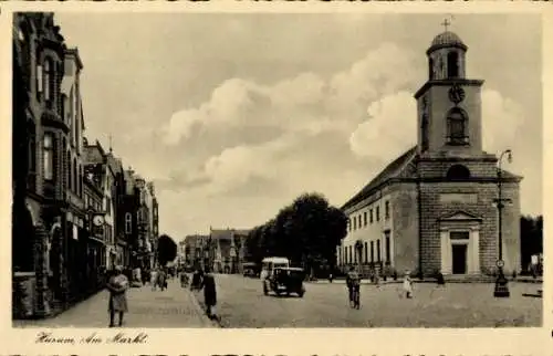 Ak Husum in Nordfriesland, Markt, Kirche