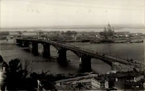 Ak Gorki Nischni Nowgorod Russland, Panorama, Brücke