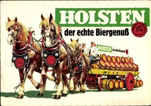 Künstler Ak Holsten der echte Biergenuss, Bierwagen