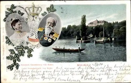 Ak Insel Mainau im Bodensee, Friedrich Großherzog und Luise Großherzogin von Baden, Schloss