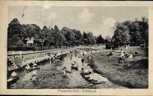 Ak Hamburg Wandsbek Poppenbüttel, Schleuse