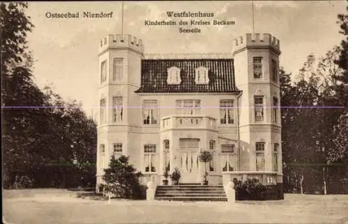 Ak Niendorf Timmendorfer Strand Ostholstein, Westfalenhaus, Kinderheim des Kr. Beckum, Seeseite