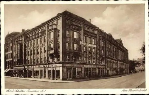 Ak Dresden Altstadt, Hotel Schiller, am Hauptbahnhof, Sidonienstraße