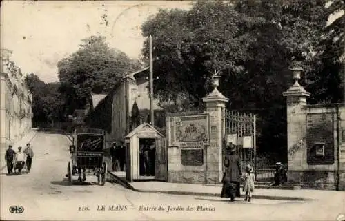 Ak Le Mans Sarthe, Eingang zum Jardin des Plantes