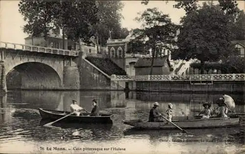 Ak Le Mans Sarthe, Bootspartoe, Brücke