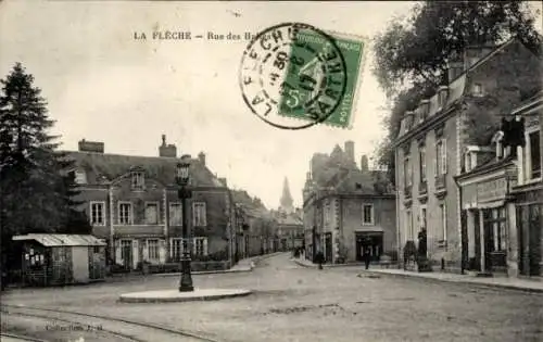 Ak La Flèche Sarthe, Rue des Halles