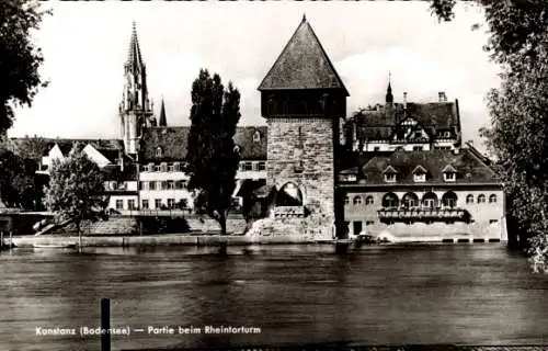 Ak Konstanz am Bodensee, Münster, Rheintorturm