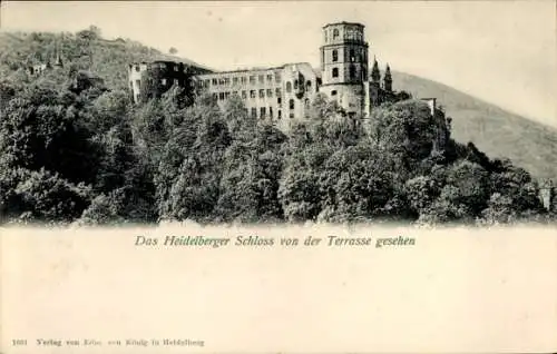 Ak Heidelberg am Neckar, Schloss, Blick von der Terrasse