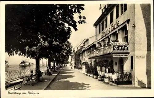 Ak Meersburg am Bodensee, Promenade, Strand-Cafe