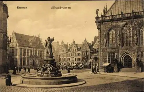 Ak Hansestadt Bremen, Wilhadibrunnen