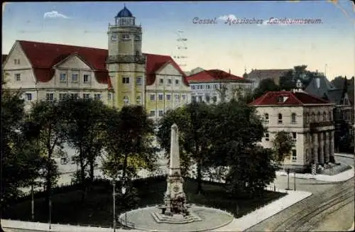 Ak Kassel in Hessen, Hessisches Landesmuseum, Säule