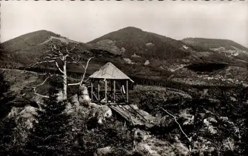 Ak Lautenbach Gernsbach im Murgtal Schwarzwald, Elisabethenhütte am Rockertfelsen