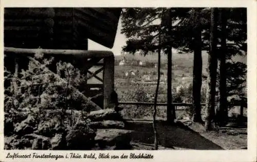 Ak Finsterbergen Friedrichroda im Thüringer Wald, Blick von der Blockhütte