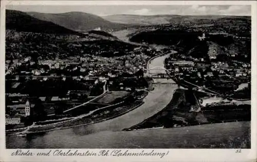 Ak Lahnstein am Rhein, Panorama, Brücke, Niederlahnstein, Oberlahnstein