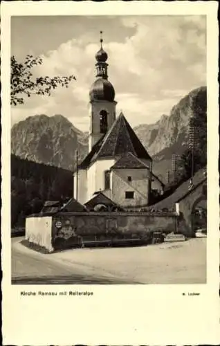 Ak Ramsau im Berchtesgadener Land Oberbayern, Kirche, Reiteralpe