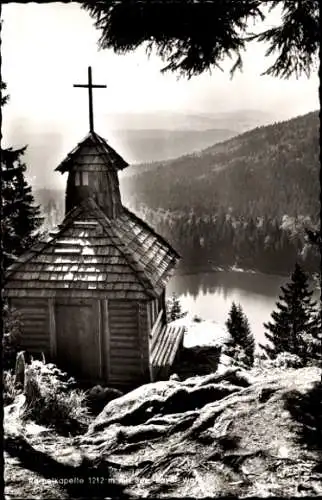 Ak Sankt Oswald Riedlhütte Niederbayern, Rachelsee, Rachelkapelle, Panorama