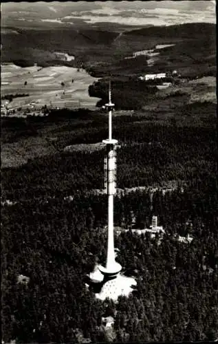 Ak Fichtelgebirge Oberfranken Bayern, Asenturm auf dem Ochsenkopf, Fernsehturm, Panorama