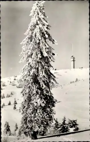 Ak Feldberg im Schwarzwald, Fernsehturm, Winteransicht