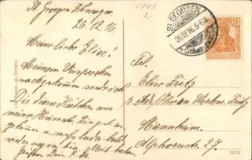 Ak Sankt Georgen im Schwarzwald, Klostersee, Kirche, Boote