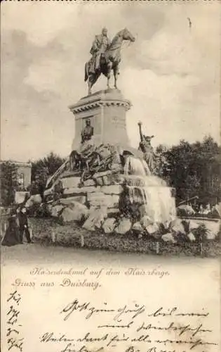 Ak Duisburg im Ruhrgebiet, Kaiserberg, Kaiserdenkmal