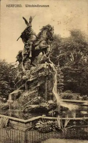 Ak Herford in Westfalen, Wittekindbrunnen