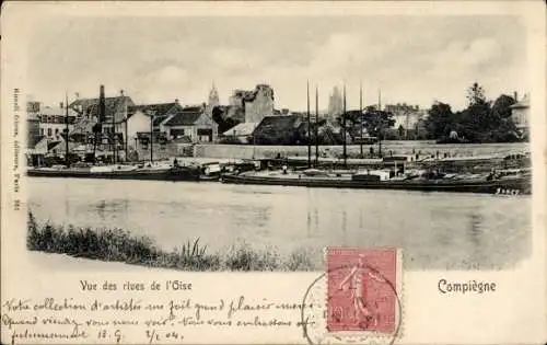 Ak Compiègne Oise, vue générale des rives de l'Oise