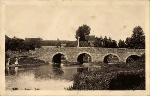 Ak Genouilly Saône et Loire, Pont sur la Guye