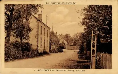 Ak Nouziers Creuse, Entree du Bourg, Cote Est